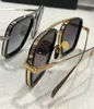 Crystal Gold Brown Gradient Okulary przeciwsłoneczne Sun Suns Mens Summer Gafas de sol sonnenbrille Uv400 okulary z pudełkiem