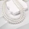 Colliers de perles nouveau collier de perles d'imitation à la mode pour hommes tempérament simple brin fait main perle fine bijoux cadeau de mariage 230613