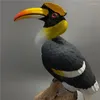 Decorative Figurines Resin Bird Hornbill Sculpture Animal Handmade Painting Home Statues Crafts Ornaments Decoration