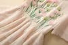 فساتين أساسية غير رسمية Tingfly Designer Runway Fashion 3D Flower Flower Sequetted Adted a Line Midi Long Party Dresses Summer Women Elbise Frocks 230620