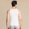 Hommes débardeurs hommes débardeurs 100% vraie soie solide réservoirs pour hommes O cou gilet printemps été noir blanc chemise de fond 230620