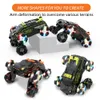 ビッグサイズ4WD RCシックスホイールドリフトスイングアームスタントカーミュージックライトスプレーリモートコントロールカーオフロード車両変形カーおもちゃ