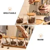 Set di stoviglie Barattoli per la conservazione del caffè Barattoli di vetro Coperchi Contenitori Set di spezie Contenitori per condimenti Vasi Contenitori con base in legno Foglia di tè