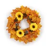 Decorative Flowers 2023 Holiday Autumn Flower Basket Simulation Thanksgiving Festival Wreath Pumpkin L5