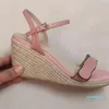 Sexy Vrouwen Hoge Hakken Slide Sandaal leer Wedge Platform espadrille Mode Dames Verstelbare enkel 8-13 cm hak hoogte Schoenen met doos