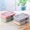 Dinnerware Sets Portable Storage Container Wheat Straw Bento Box Student Sanitary 3 Grid Microwave Environmental Protection Without Spa