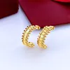 Boucles d'oreilles de luxe en titane et acier pour femmes, exquises, simples, à la mode, bague en diamant C, bijoux pour dames, cadeau, sans coffret