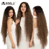 المرأة cosplay شعر مستعار الدانتيل الاصطناعية جزء البشر طويل المجعد 42inch cosplay wig شقراء الدانتيل للمرأة السود