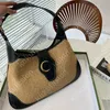 2023 mode Stroh Schulter Tasche Für Frauen Weiche Hobo Luxus Schulter Strand Taschen Leder Patchwork Sommer Handtasche Häkeln Geldbörse