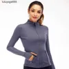 New 23ss Women Yoga Jacket Clothes Top Slim Yoga-Running Fitness Zipper Stand Collar Fit Manica lunga Allenamento sportivo lululemens Womens Yoga Jacket