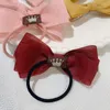 Аксессуары для волос 10sets сплошной цвет Grosgrain Bow Hostail Holder Bowknot Elastic Bands мод