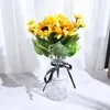 Dried Flowers High Quality Sunflower Artificial Beautiful Silk Bouquet Home Garden Party Wedding Fake Flower Living Room Decoration