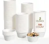 Cake Tools 100pcs Pack 2oz 4oz Disposable Testing Cup Bowls Natural Biodegradable Bagasse Fiber Souffle Cups Condiment Sample 230620