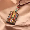 Pendant Necklaces 30 Designs Ethnic Style Handmade Thangka Black Sandalwood Necklace Elephant God Bagua Brand Toem Exotic