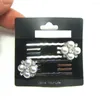 Hårklämmor Kristaller Pearl Metal Alloy Floral Charm Dubbel Twin Mini Comb Headwear Ornament Accessories 12st Lot