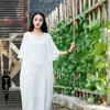Etnik Giyim Eid Müslüman Elbise Cüppeler Kadınlar Zarif Kısa Kollu 2023 Günlük Katı Parti Elbiseleri Ramazan Abayas Kaftan Kaftan Vestidos