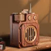 Mini högtalare trä retro radio digital radio digital dig digital linnet radio bärbar radio mini trådlös högtalare gammaldags klassisk stil