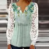 Womens Blouses Shirts 2023 Casual Spring Summer Women Shirt Vintage Button v Neck Embroidery Hollow Out Flower Lace Long Sleeve Blouse Tops Pullover J230621