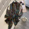 Schals Mode Qualität Weiche 135 190 cm Seide Hohe Foulard Bandanna Lange Lrage Schals Wrpas Lady Hijab Schalldämpfer