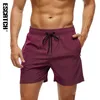 Mensbadkläder Escatch Stretch Swim Trunks Quick Dry Board Shorts med blixtlåsfickor och nätfodervattentät 230621