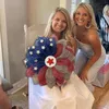 Decoratieve bloemen Fourth of July-kransen patriottische Amerikaanse 20-inch kerstkransverlichting voor buitenbatterijtimer