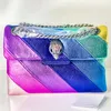 Kurt Geiger Handtas van hoge kwaliteit Luxurys Rainbow Bag Dames TOTE LONDEN FASHIER LEDER LEDERKOPPULT Schouderontwerper Bag Heren Classic Flap Travel Chain Cross Body Bags