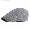 2022 Nouveau Printemps Mode Plaid Bérets Chapeau Couleur Gavroche Casquettes Gatsby Chapeaux Conduite Cabbie Cap Été Peaky Blinder pour Hommes Femmes L230523