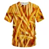 Erkek Tişörtler Ogkb Fries 3D Tshirt Grappige T-Shirt Mannen T Shirt Adam Tees Streatwear Tops Korte Mouw Kleding Unisex Hiphop Asya Boyut S-6XL 230620