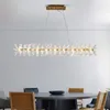 Candeeiros pendentes Lustres Candeeiro LED Longo Moderno Restaurante de Cristal Designer Nórdico