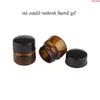 24pcs/lot Hot Sale Amber 5ml Glass Eye Cream Jar Small Empty 5G女性化粧品コンテナ