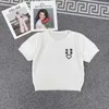 Vrouwen T-shirt Designer Luxe T-shirt Vrouwen Kleding Mode Borduren Korte Mouwen T-shirt Rond Gebreid Vest Pullohot Meisje T-shirt U0B9