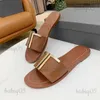 Pantoufles Designer appartements sandales tongs été pantoufle en cuir véritable pantoufles plates pour femmes habillées T230621