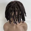 6 pouces Péruvien Vierge Cheveux Humains Postiches Couleur Brun Foncé 2 # Dreadlocks Full PU Topper pour Homme Noir