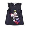 T ercts dxton Kids Kids Flower Print Tees Baby Toddlers equins Tops Summer Flare Sleeve Cotton Shirt Tirt Clothing 230620