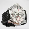 Neue Miglia Herren-Armbanduhr mit Quarzwerk, weißes Zifferblatt und schwarzes Gummiband, Datumsanzeige, Sport-Armbanduhr für Herren277Z