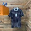 ハイエンドブランド短袖Tシャツメンズビーポロシャツ100％コットンラペルビジネス韓国夏