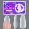 Ultra-thin smooth False Nail Soft Gel Tips Short Fake nail Frosted without Trace Almond water drop free grinding fake nails NA606