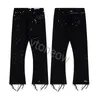 Gallyess Dept Mens Jean Estruerad Ripped Bikers Man Luxury Designer Jeans Slim Fit Motorcykel Biker för män S Black Pour Hommes