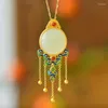 Kedjor Luxury Court Style Tassel Pendant Natural An Jade Emalj Ausch Moln Classic Exducite Clavicle Chain Jewelry
