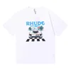T-shirts pour hommes Designer T-shirts Hommes Chemise Rhude Femmes Imprimer Streetwear Mode extérieure à manches courtes Casual Pull en vrac Taille respirante SXL C0VR
