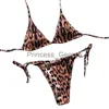 Kvinnors plus storlek badkläder sexig solid mirco bikini set kvinnor leopard tryck bikini pushup vadderad badkläder bad baddräkt Brazlian Beachwear set x0621