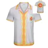 Casablanc 22ss Sport Knit Rabbit Seda Mens Designer Shirts Hawaiian Short Sleeved Shirt Men Slim Fit Dress YIX5