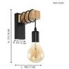 Wall Lamp Nordic Stairs Led Light Lamps For Home Iron Wood Black E27 Fixture Lampara De Pared