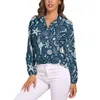 Blusas Femininas Conchas do Mar Blusa Solta Vieira Abstrato Casual Mulher Grande Manga Longa Kawaii Camisas Tops Estampados de Verão