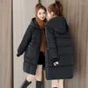 Femmes Trench-Coats Hiver Femmes Veste Long Manteau Causal Famale Pardessus Épais Coton Rembourré Chaud Parkas Outwear Plus La Taille De Mode 817