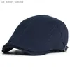 Cotton Newsboy Caps Uomo Solid Soft Casual Fashion Beret Hat Golf Driving Cabbie Hat Flat Ivy Cap Four Seasons L230523