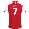 2023 24 Saka Arsen Soccer Jerseys Smith Rowe G.Jesus Saliba Fan Fans Version Version Odegaard Martinelli 2023 24 Nketiah Football Kits Рубашка мужские детские мальчики устанавливают униформу