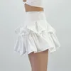 Kjolar stil tvvovvin balett tjej kaka kjol mode söt mångsidig dubbel lager kort hög midja veckad fluffig kjol1vkn