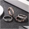 Band Rings Starry Ring Love Nail Designer för Womens Titanium Steel Rose Gold Sier Plated With Fl Diamond Man Wedding Engagement Gif DH4HP
