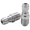 Watering Equipments 4 Packs NPT 1/4 Inch Stainless Steel Quick Connector Pressure Washers Coupler Nipples Plug Male Fitting